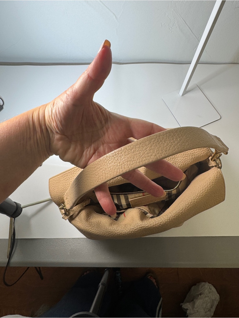 1 - Burberry Medium Cale Blush/Neutral Leather Hobo Bag - Picture 12 of 16